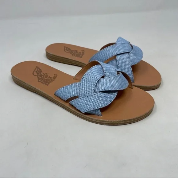 Ancient Greek Sandals Arachne Braided Raffia Slide Sandals NWT - Picture 6 of 12